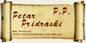 Petar Pridraški vizit kartica